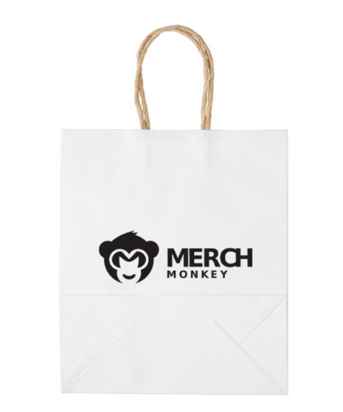 Custom Printed Paper Bags white and brown